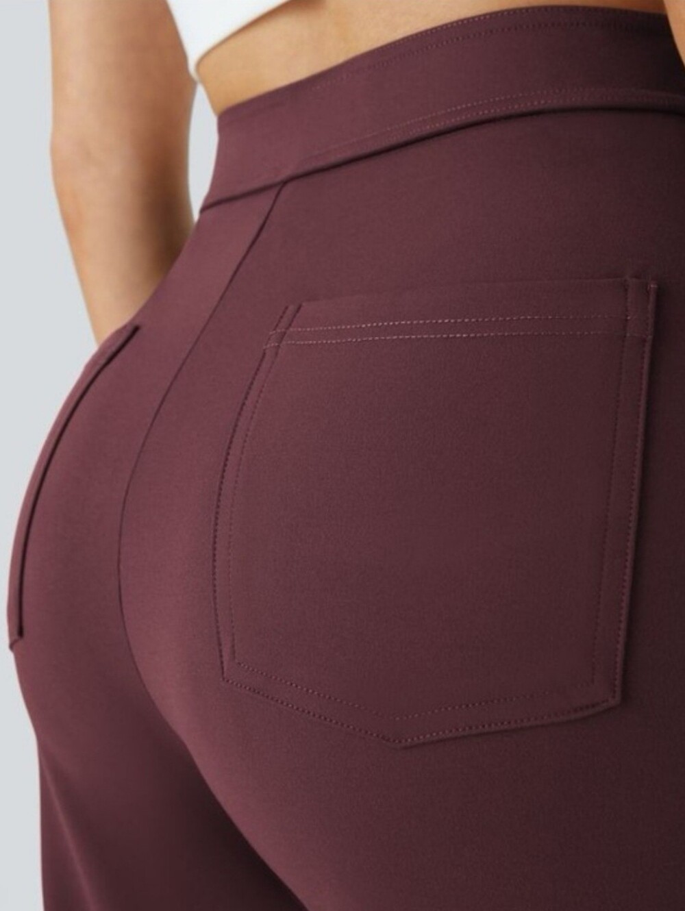 Halara High-Waist Straight Leg Pants in Burgundy NWOT - Picture 8 of 12
